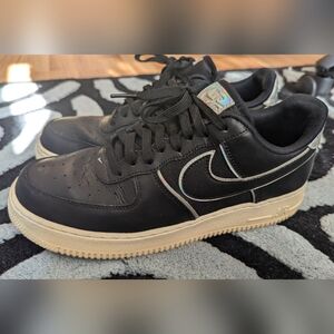 Nike Airforce 1 Black Metallic Sneakers- size 9